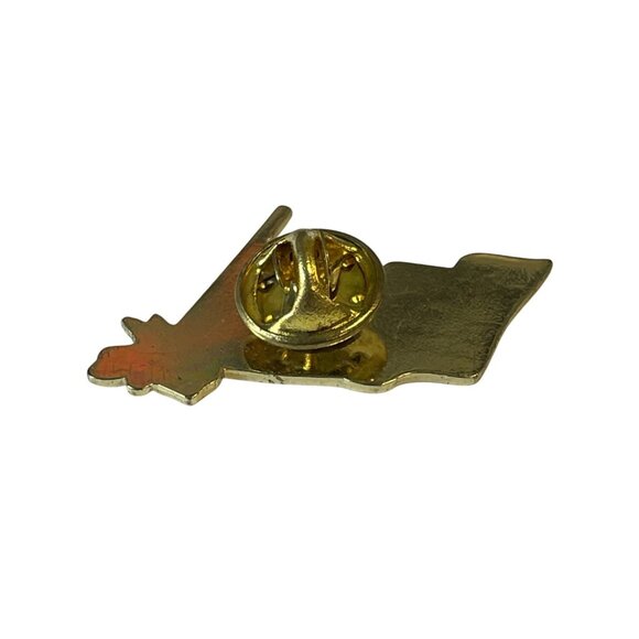 Patriotic Gold-Tone Lapel Pin With American Flag Yellow Bow Military Support - Picture 2 of 2
